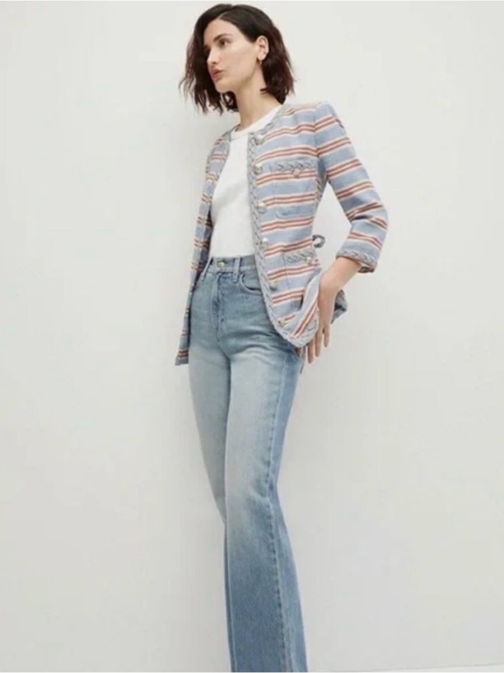 Veronica’s Beard Ginerva Jacket Blue Braided Rope Belted Jacket Blazer Size 4